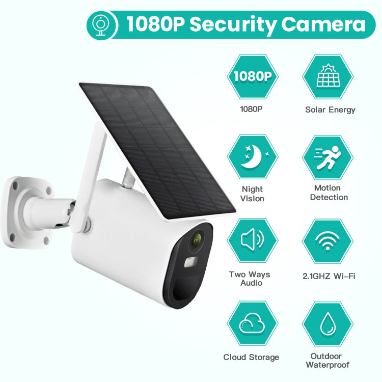 T20 1080P Full HD Solar Powered WiFi Camera, Support Motion Detection, Night Vision, Two Way Audio, TF Card, WiFi T20 1080P Full HD Solar Powered WiFi Camera, Support Motion Detection, Night Vision, Two Way Audio, TF Card, WiFi